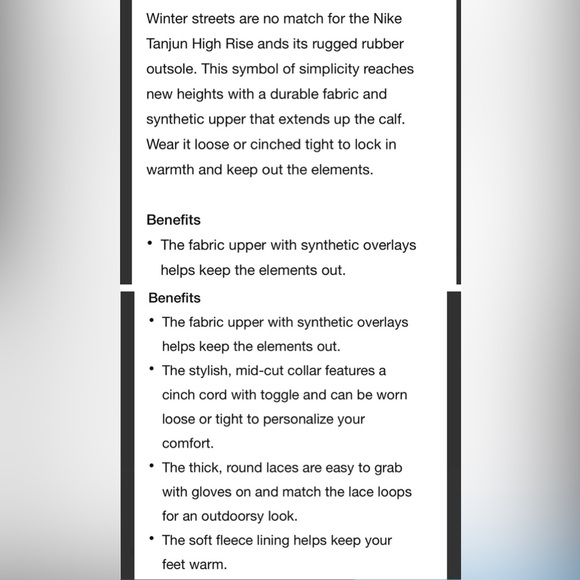 Nike Tanjun High Rise Women's Boots Burgundy like new without tag/Box size 7 - Picture 7 of 7